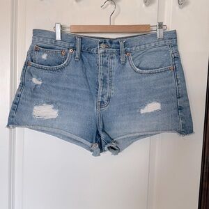 Madewell Light Wash Distressed Denim Jean Shorts